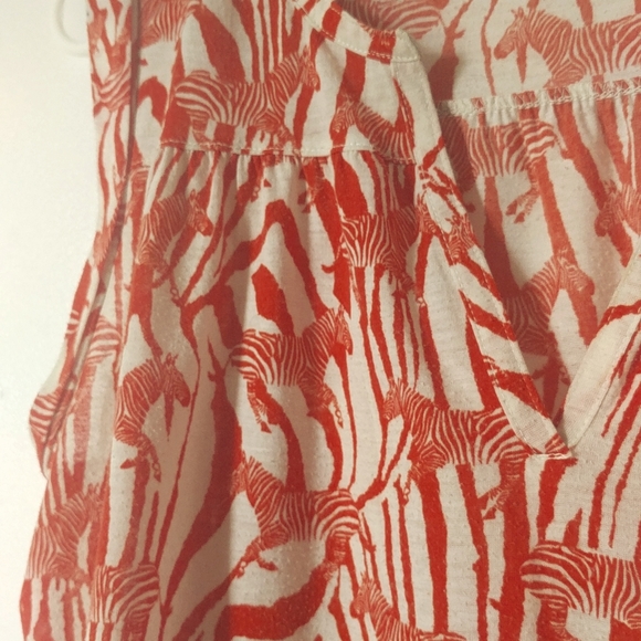 H&M Zebra Print Sleeveless V-Neck Top M - Picture 4 of 7